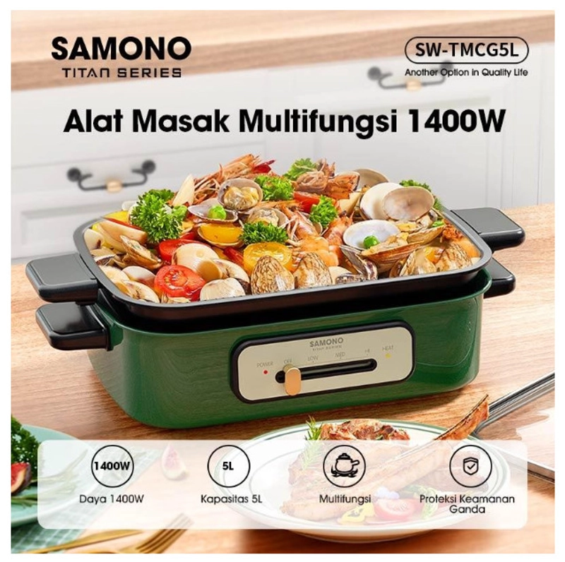 Product image UTAMAMEGA - Samono 5Liter Elektrik Hotpot Multifungsi Alat Panggang SW-TMCG5L Type SW-TMCG5L