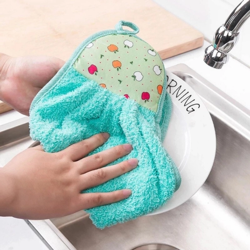 Product image KAHASIL - Kain Lap Tangan Microfiber Gantung Wastafel Serbet Dapur Handuk Lembut Tebal Serbaguna KMJ105 RANDOM