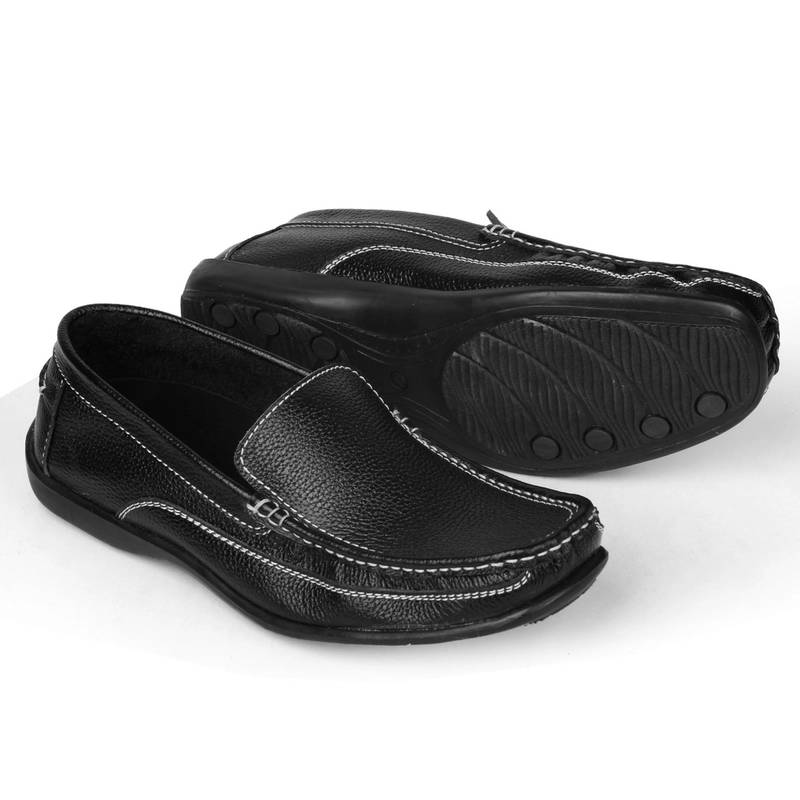 Product image RENINE ALZ 90609 Hitam Coklat Sepatu Mocassin Pria Full Kulit Asli 39 Hitam