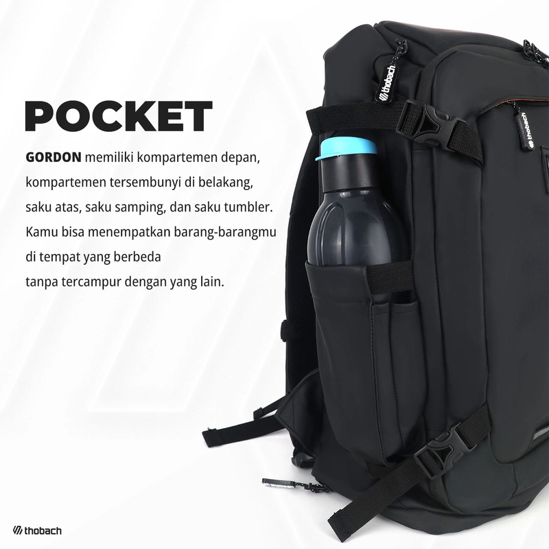 Product image Thobach official - THOBACH Waterproof Backpack GORDON all size black
