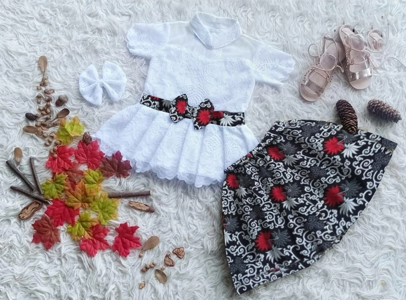 Product image setelan anak brokat ayurx realpict 3-5thn putih