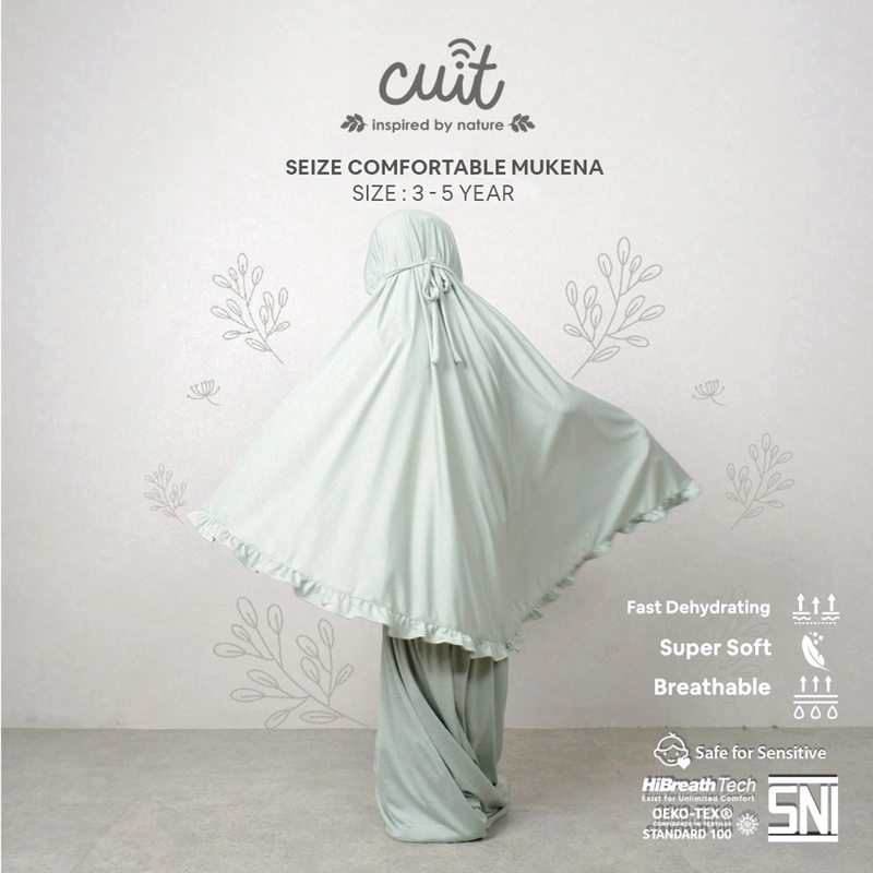 Product image CUIT Baby 3 - 5 Tahun Seiza Comfortable Mukena with Pouch S Green