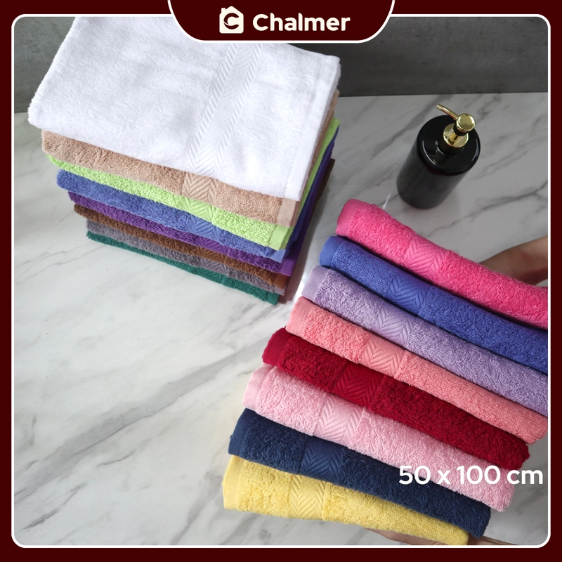 Product image Chalmer - Handuk Mandi Chalmer 50 x 100 cm Ukuran Medium Handuk Travel Handuk Kepala 50 x 100 cm Hitam