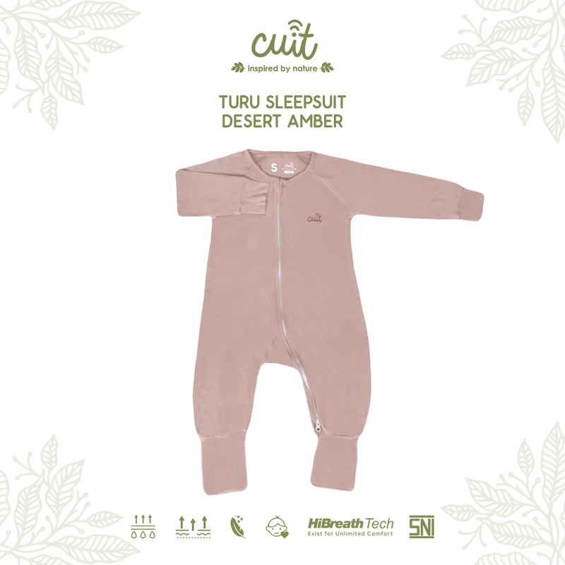 Product image Kintakun Baby - Turu Double Zipper Sleepsuit Eco Baby 0 - 12 Bulan Katun Baju Tidur Bayi Unisex NB (0-3 Bulan) Desert Amber