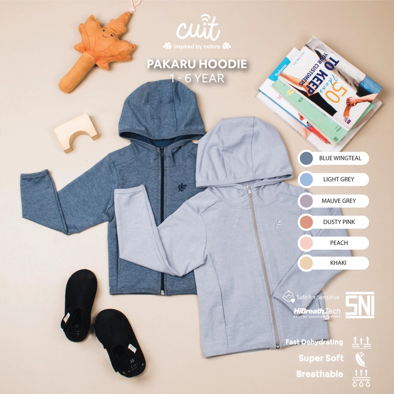 Product image Kintakun Baby - KINTAKUN BABY X CUIT Pakaru Jaket Hoodie Zipper Anak Perempuan dan Laki-Laki L (1-2 Tahun) Dusty Pink