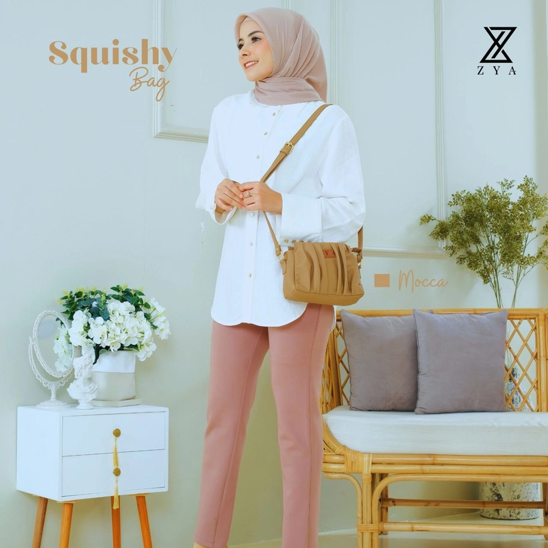 Product image Fashopid - ZYA TAS SELEMPANG WANITA SQUISHY BAG ALL MOKA