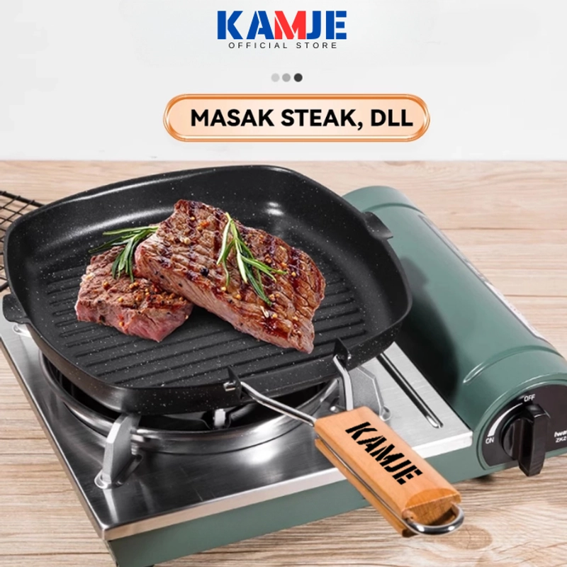 Product image KAMJE Grill Pan Panggangan Panci Wajan Anti Lengket Teflon Panggang Pemanggang BBQ Serbaguna KMJ060 all variant all variant