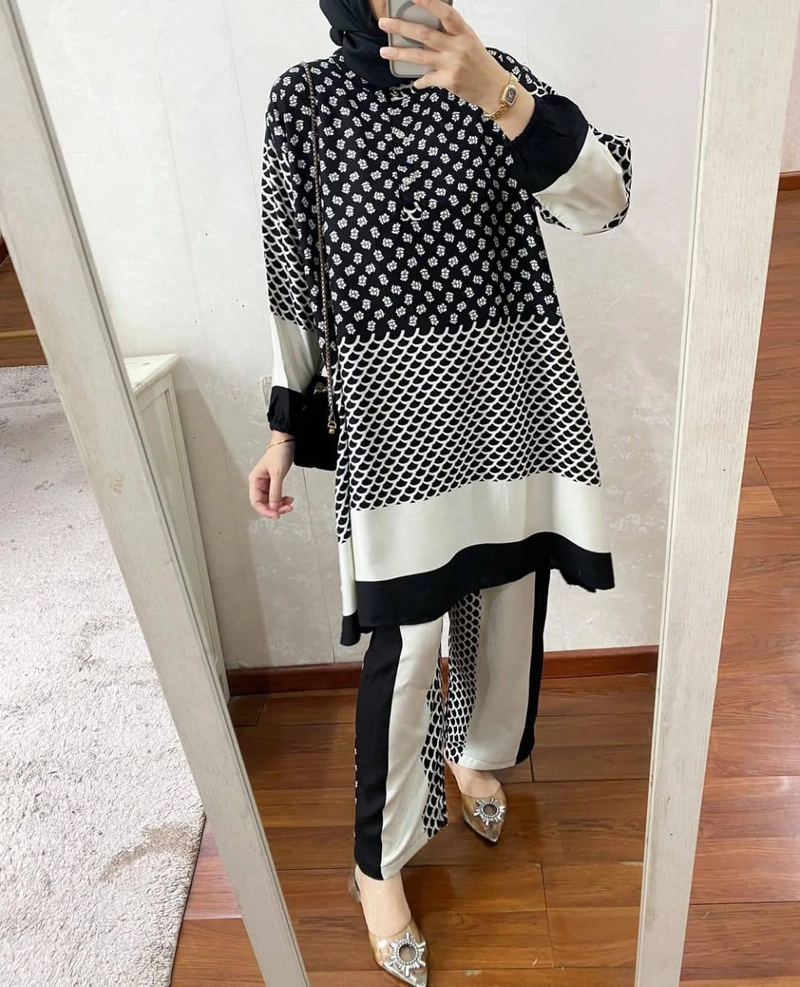 Product image Khisna collection - Oneset tunik Hana zalofa wanita motifnya kekinian bestseller bagus untuk harian dan bepergian Allsize Hana 1