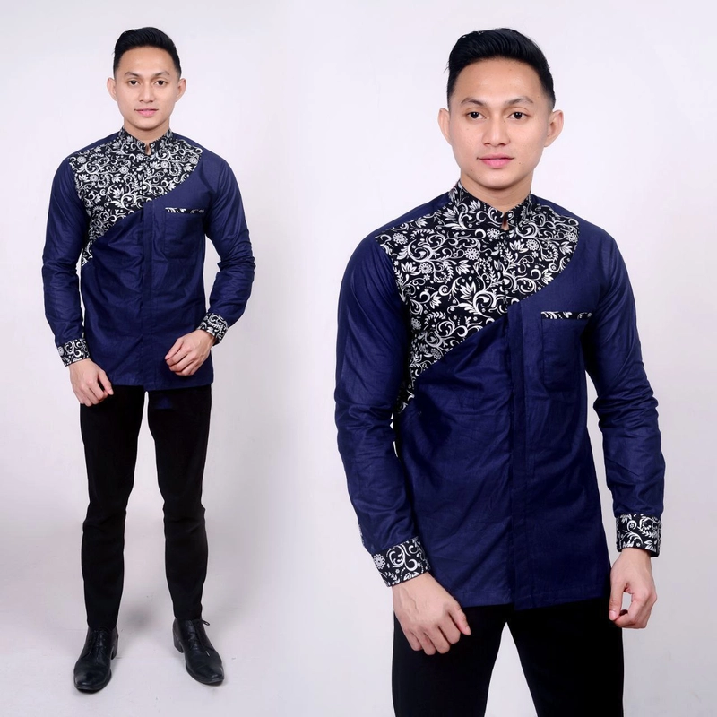 Product image Juragan Kurta - Baju Koko Dewasa Bordir Motif kamal M Motif kamal navy