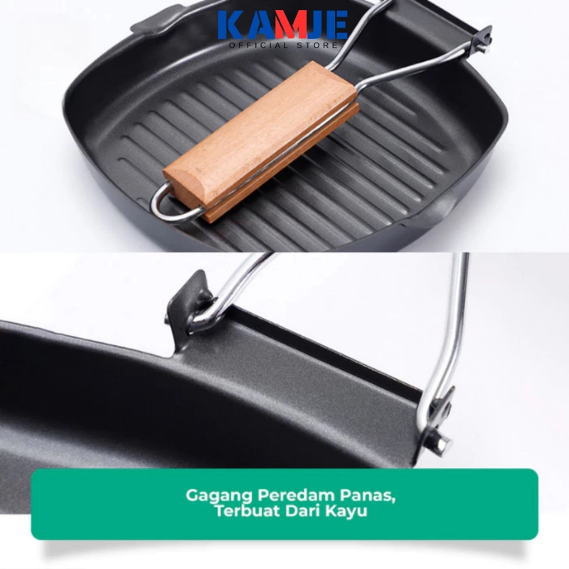 Product image KAMJE Grill Pan Panggangan Panci Wajan Anti Lengket Teflon Panggang Pemanggang BBQ Serbaguna KMJ060 all variant all variant