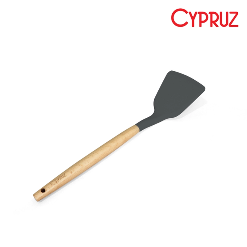 Product image Cypruz Utensil Gg Kayu Kepala Silicone Turner FULL ABU2 1296X1 AM0930AU AM-0930-AU Grey