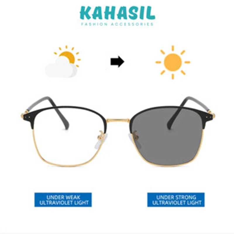 Product image KAHASIL - Kacamata Hitam Photocromic Anti Radiasi Fashion Wanita Kotak PTC002 HITAM all variant