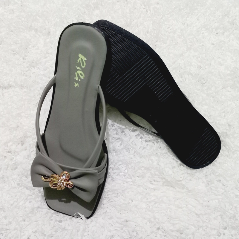 Product image Sandal Flat Wanita Ribbon Strap (Rilis 05) 39 Abu-abu
