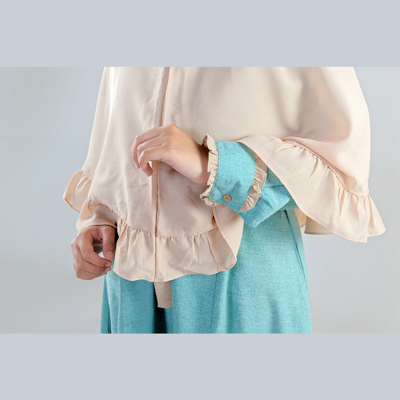 Product image Baju Busana Dres Dress Gamis Wanita Dewasa Simple Simpel Kondangan Lebaran Hijau Wardah Khaki M Turquoise Khaki