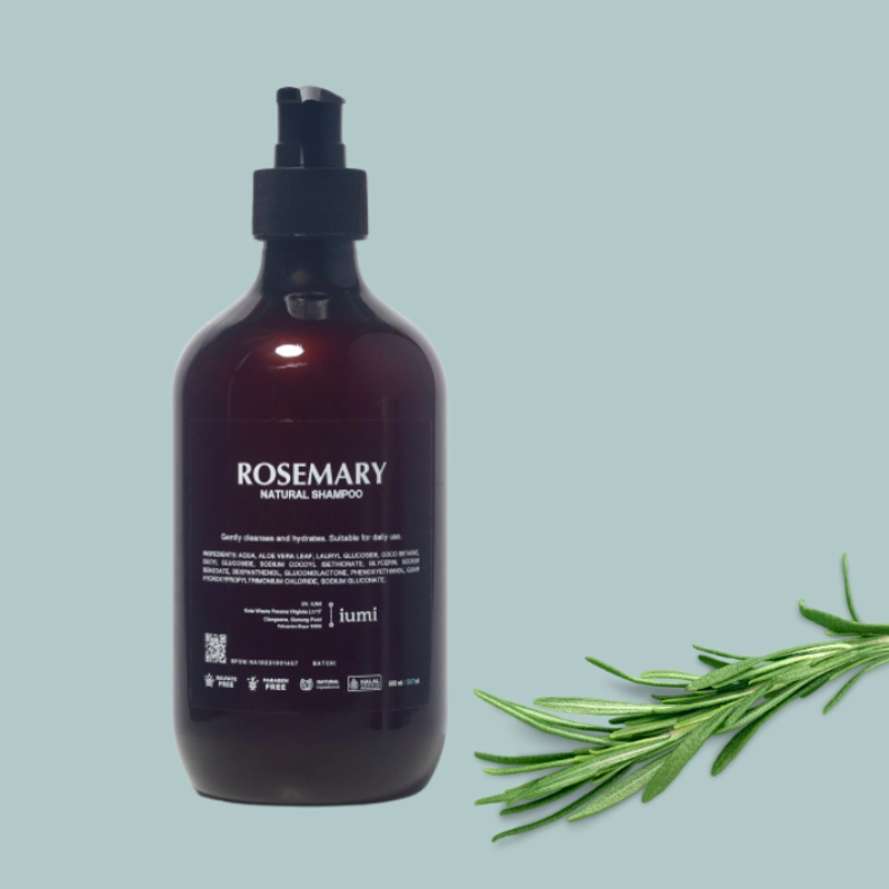 Product image IUMI - IUMI Rosemary Natural Shampoo Dengan Aloe Vera 60 ml Frosted White