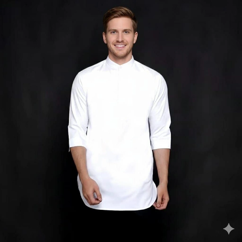 Product image Kois Batik - Baju Koko Pria Dewasa Premium Lengan 3per4 Simpel M Putih