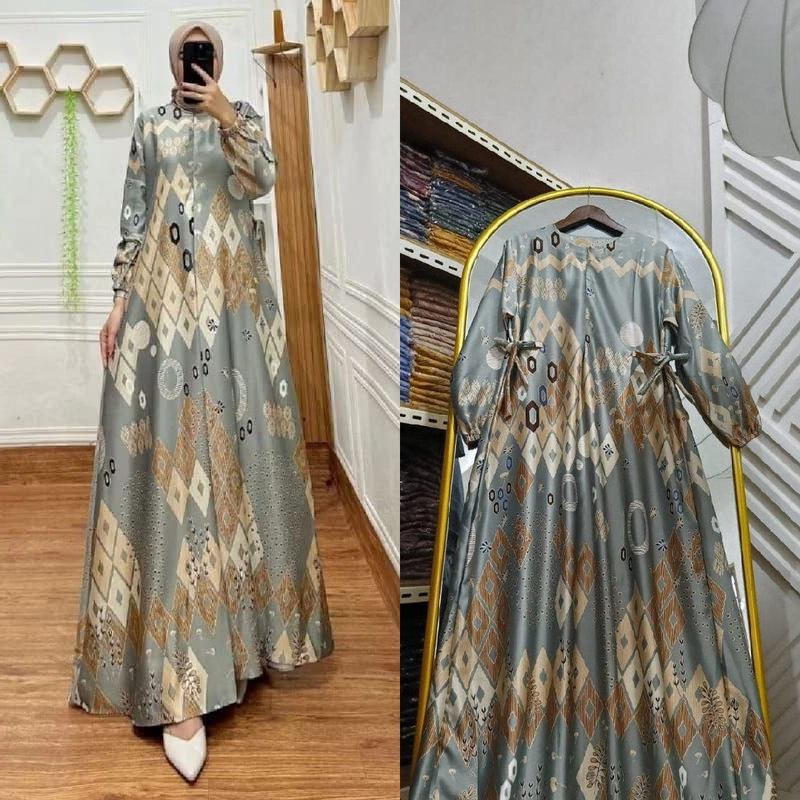 Product image Batik Mafaza - Gamis Ayunda Modern Kekinian Terbaru Allsize 110cm Ayunda 01