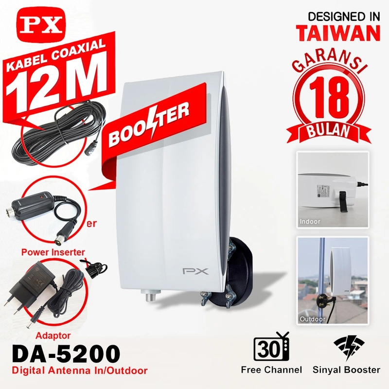 Product image Antena PX DA-5200 Indoor Dan Outdoor Dengan Signal Kuat Dan Gambar Bening Type 5200