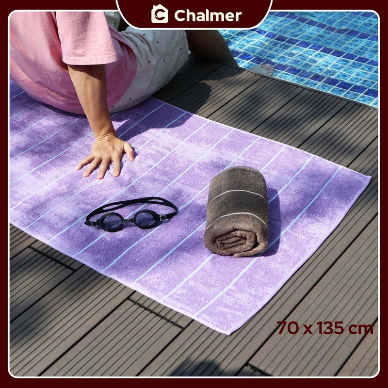 Product image Handuk Mandi Dewasa Chalmer 70 X 135 Cm Handuk Motif Stripe 70 X 135 Cm Maroon