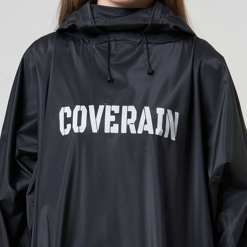 Product image Coverain - Coverain Jas Hujan Hoodie Premium Tebal Elastis Standar Hitam