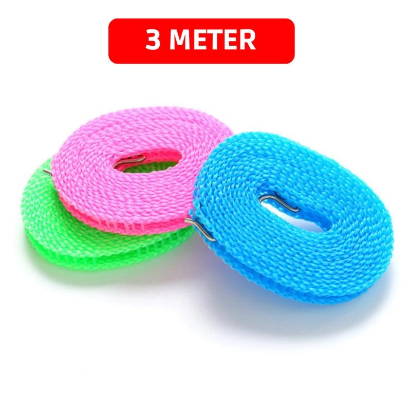 Product image KAMJE Tali Jemuran Gantungan Baju Kuat Dan Kokoh 3M 5M 10M Dengan Pengait KMJ064 KMJ064 3 METER