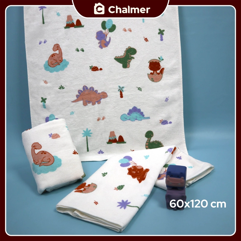 Chalmer - Handuk Bayi Cute Anak Karakter 60 x 120 cm Dino