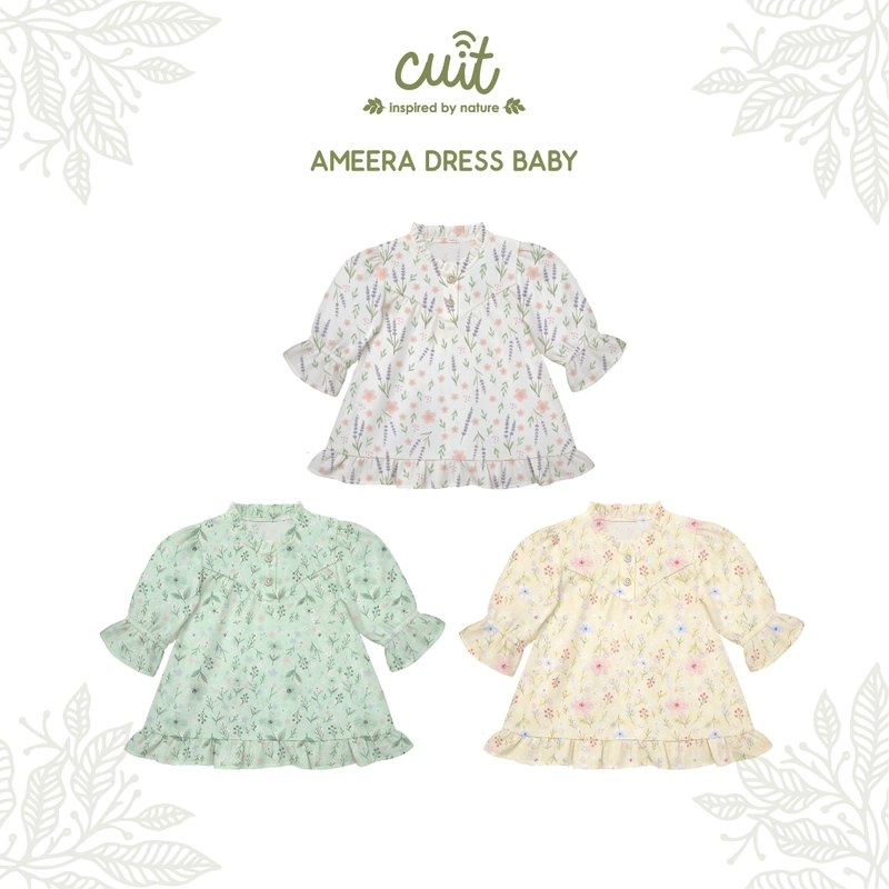 Product image Kintakun Baby - [RAYA SERIES] Cuit Ameera Baju Bayi Perempuan Dress Viscose Twill 3 Bulan - 2 Tahun S (3-6 Bulan) Sage Bloom