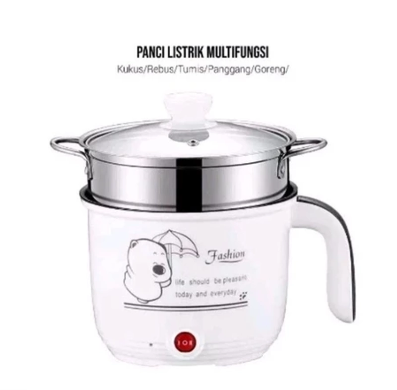 Product image UNIQSO STORE - PANCI LISTRIK Serbaguna Lapisan Keramik Panci Travel Kukus & Goreng / Panci Kukus Multifungsi 1 UNIT RANDOM