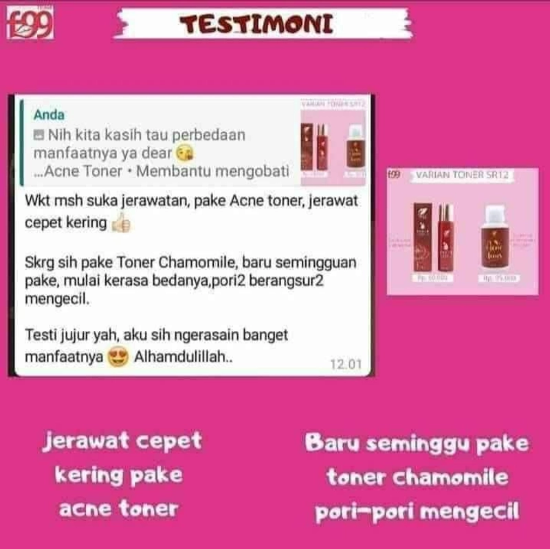 Product image Toner Chamomille SR12 Toner Mencerahkan Mengatasi Mata Panda Melembabkan Kulit Wajah 60 ml Chamomille