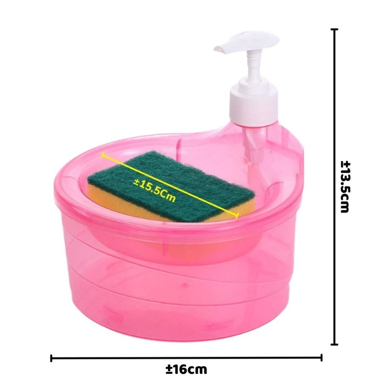 Product image KAHASIL - Dispenser Tempat Sabun Cuci Piring Cair 2in1 1000ml Free Spons KMJ015 KMJ015 RANDOM