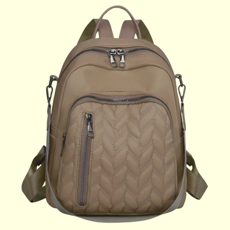 Product image CBL - Ransel JOANNA - Tas Ransel Backpack Wanita Bordir Waterproof Bahan Nilon Big Coklat_Mocca
