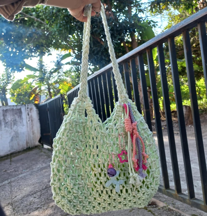 Product image ALMIRA STORE - BAG MACRAME Tas Macrame One Size Soft green