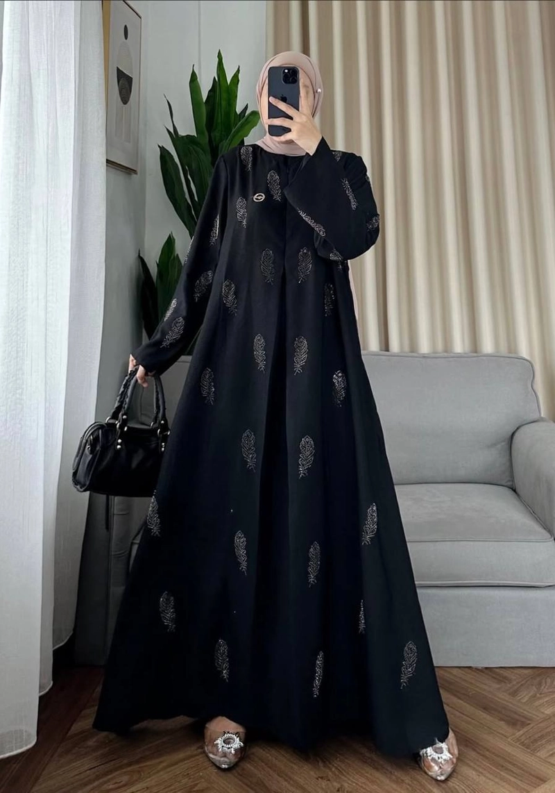 Product image Khisna collection - New Nanda abaya arabian style kekinian Allsize Hitam