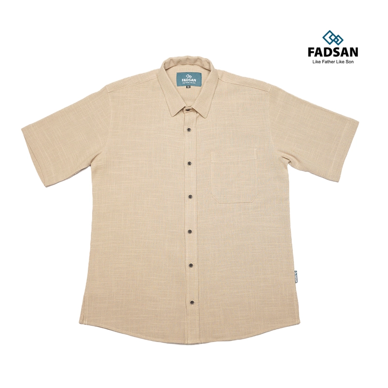 Product image FADSAN - Kemeja Gaya Casual Polos Couple Ayah Anak Warna Sand - Ryu Series SIZE ANAK XS RYU SAND