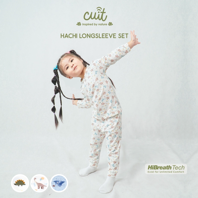 Product image Kintakun Baby - KINTAKUN BABY X CUIT Hachi Setelan Anak Bayi Tangan Panjang Celana Panjang Anak L (1-2 Tahun) Stego Green