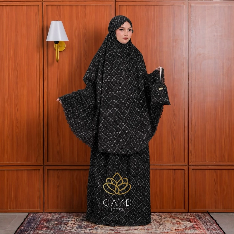 Product image qaydstoreid - Beli 1 Gratis 1 Mukena Anisa laser Cut premium anisa hitam