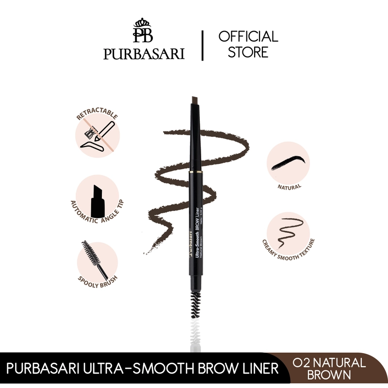 Product image Purbasari - Purbasari Ultra Smooth Brow Liner Brown / Pensil Alis Mekanik / Tahan Air Sliding Pensil Warna Coklat