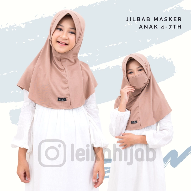 Product image Leika Hijab - Hijab Masker Anak All Size Mocca