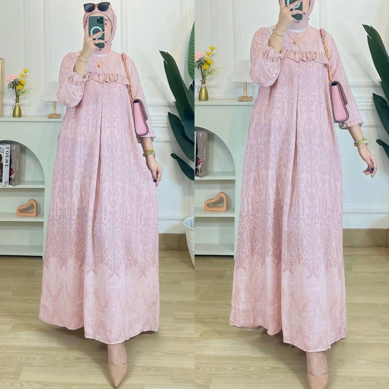 Product image Khisna collection - New Safa dress gamis wanita dewasa terbaru Allsize Rose