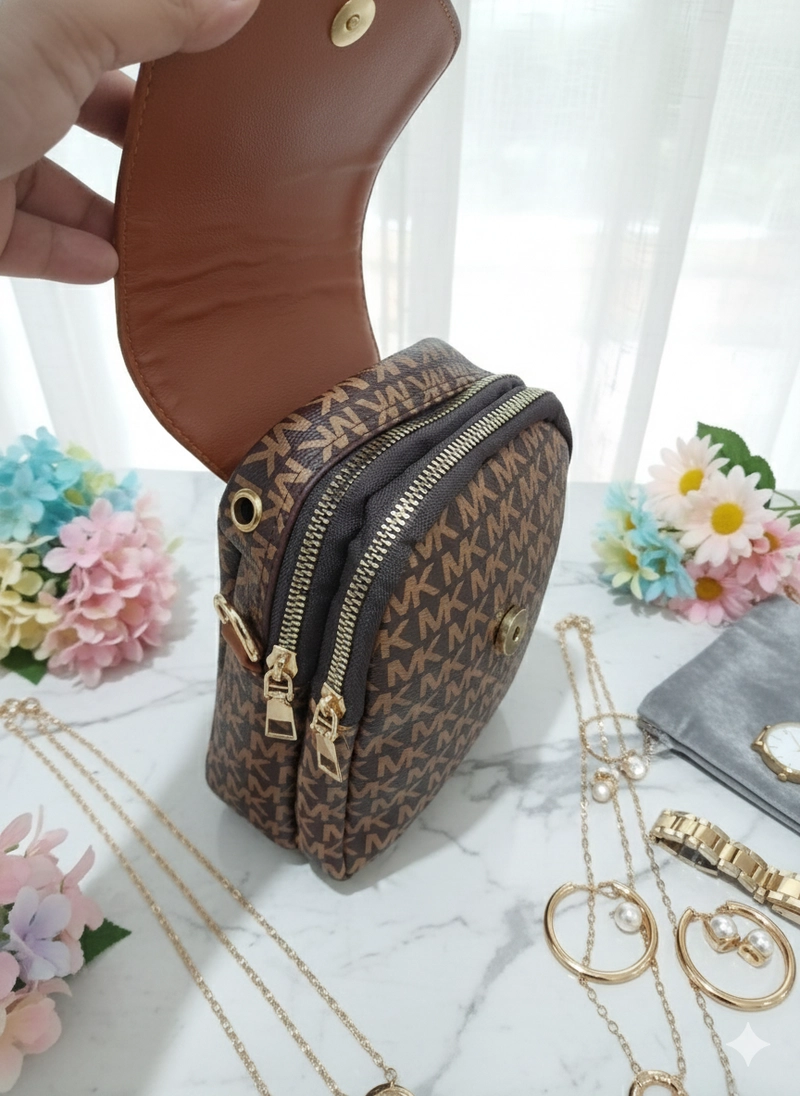 Product image CBL - POCKET Slingbag - Tas Selempang Slingbag Wanita POCKETSling Bag Simple Desain Minimalis Bahan Motif Small Coklat_Kopi