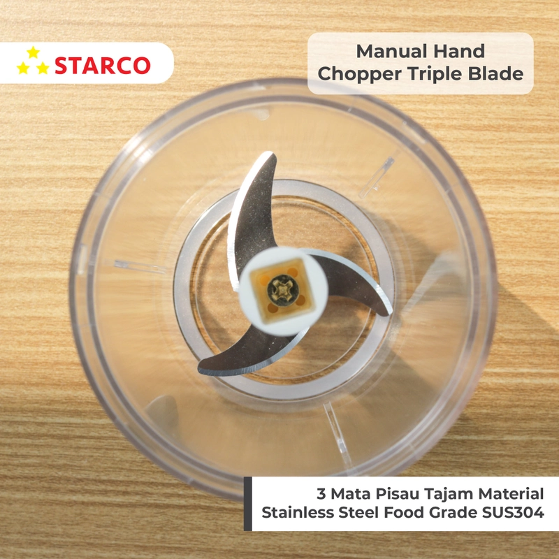 Product image Starco - Starco Manual Chopper Food Chopper Pencacah Penggiling Daging Bowling 300g Putih