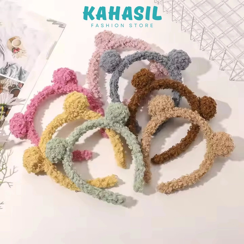 Product image KAHASIL - Bando Bandana Headband Aksesoris Rambut Bulu Lembut KMJ256 all variant COKELAT TUA