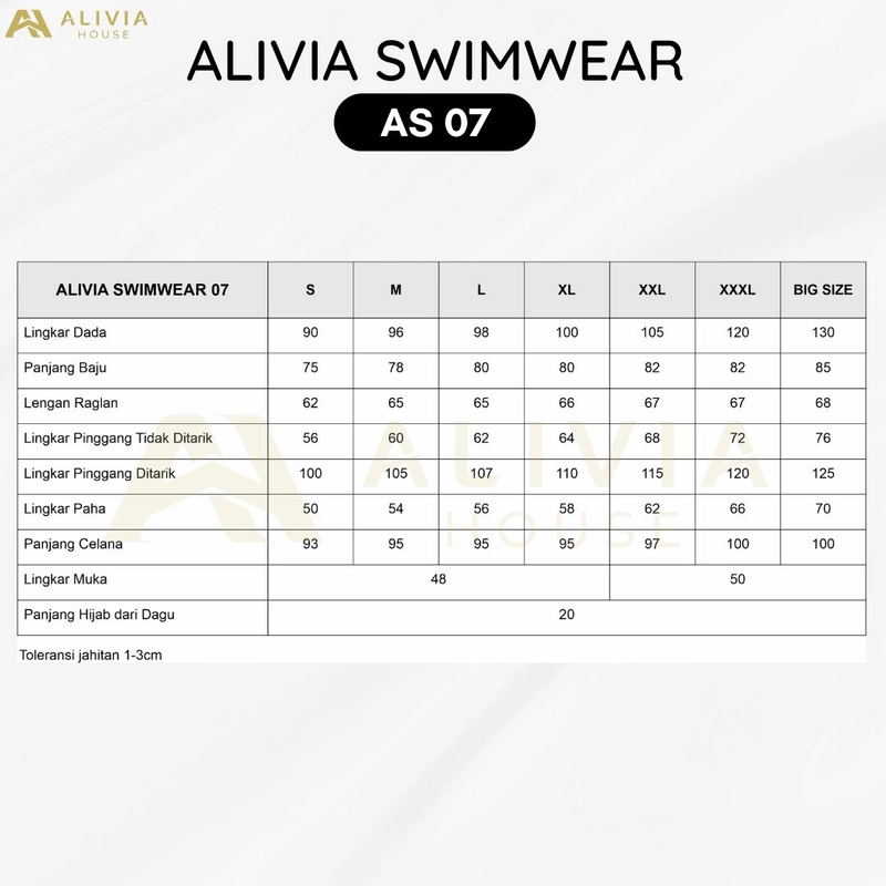 Product image Alivia House - Alivia Swimwear AS07 - Baju Renang Muslimah M Black