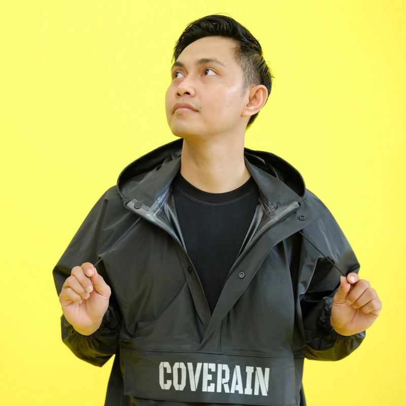 Product image Coverain - Coverain - Jas Hujan Coverain Kangguru Premium Standar Hitam