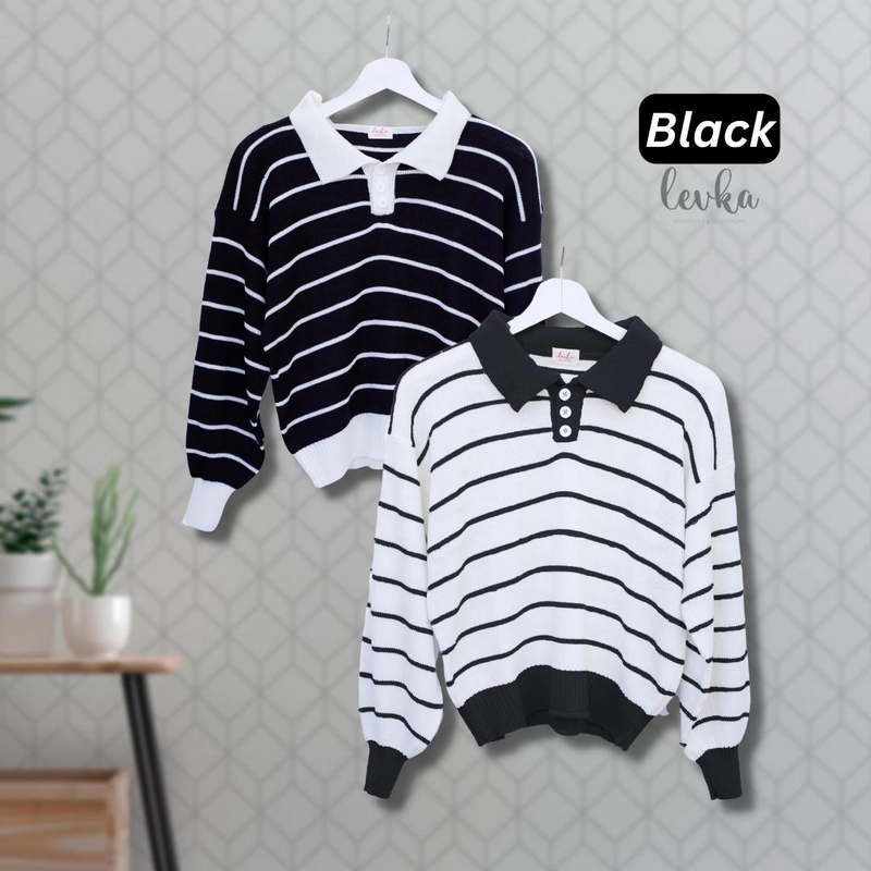 Product image Leika - ALENA BASIC SWEATER RAJUT ATASAN WANITA DEWASA GARIS-GARIS VARIASI VARIASI 1