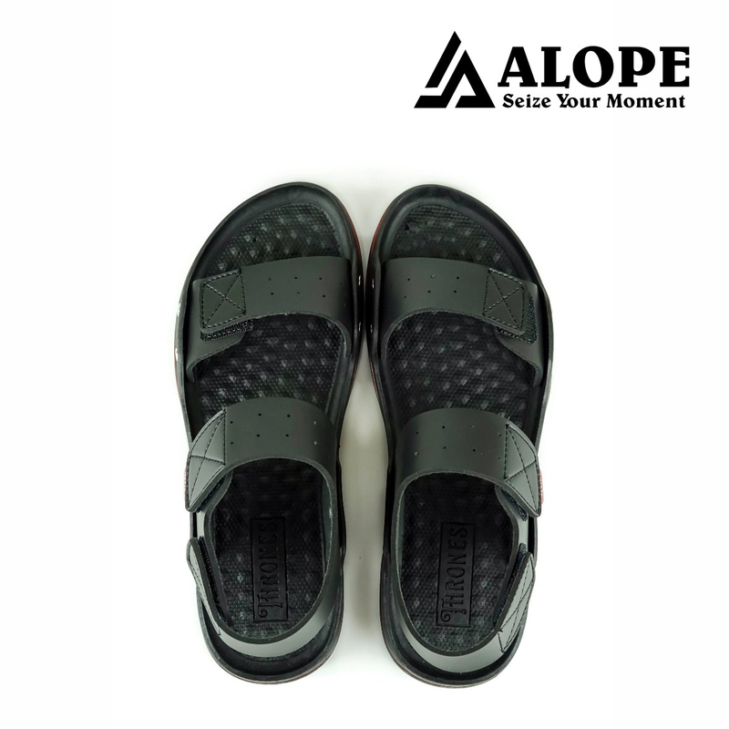 Product image ALOPE OFFICIAL - SANDAL ALOPE VARRO SANDAL KULIT CASUAL SANDAL GUNUNG SIZE 39 SAMPAI 43 39 HITAM