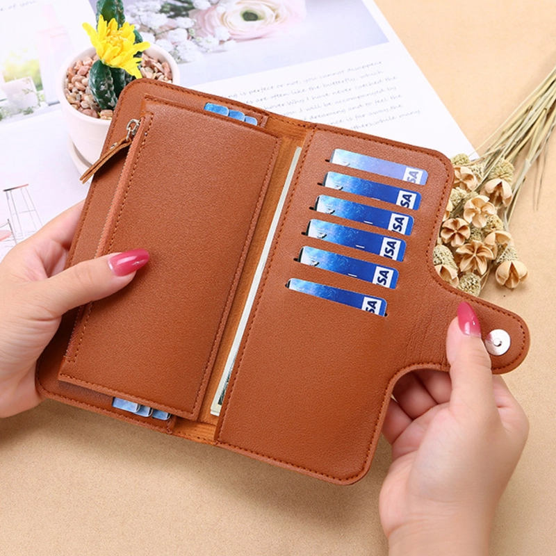 Product image KAHASIL - Dompet Lipat Wanita Panjang Kulit PU Leather KHDP25 all variant Abu-Abu