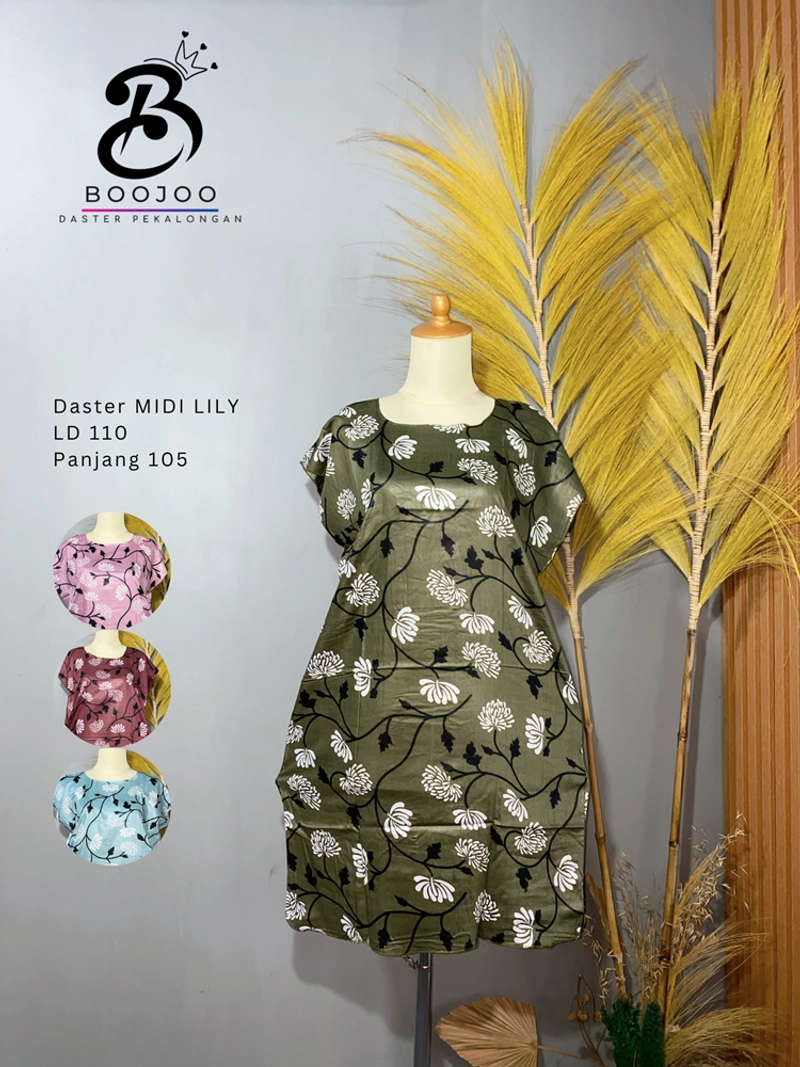 Product image BOOJOO DASTER PEKALONGAN - Boojoo-Paket Murce 3Pcs Daster Midi Bahan Rayon LD 110 All Size <70kg Paket 3Pcs Random