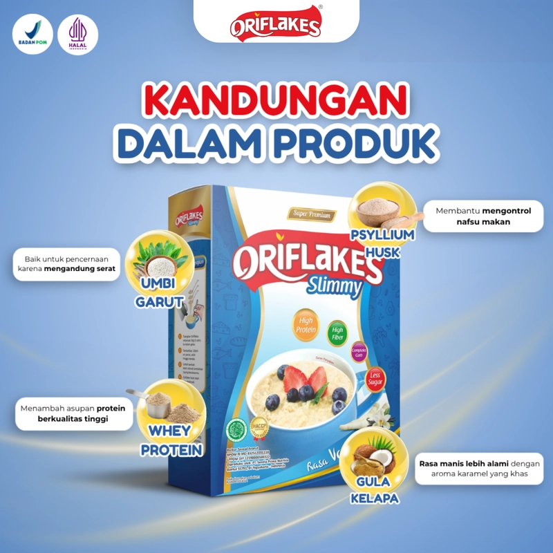 Product image Oriflakes - Slimmy Sereal Umbi Garut 350gr Original Gluten Free Granola Oatmeal Diet Sehat BPOM 350gr Green Tea