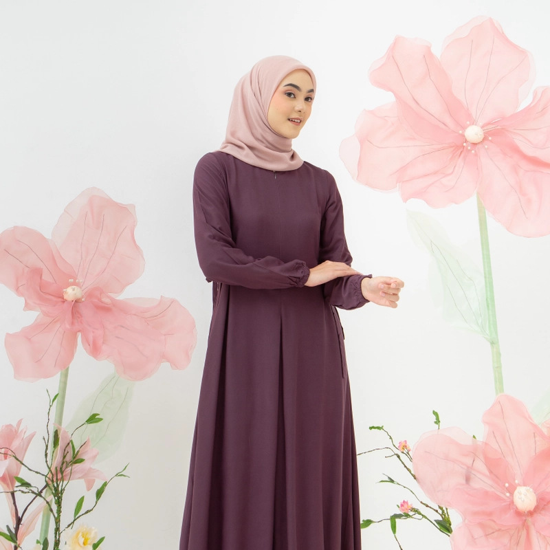 Product image Lusianasae - Lusianasae - Edelweiss dress warna Ungu bahan Rayon twill premium S UNGU